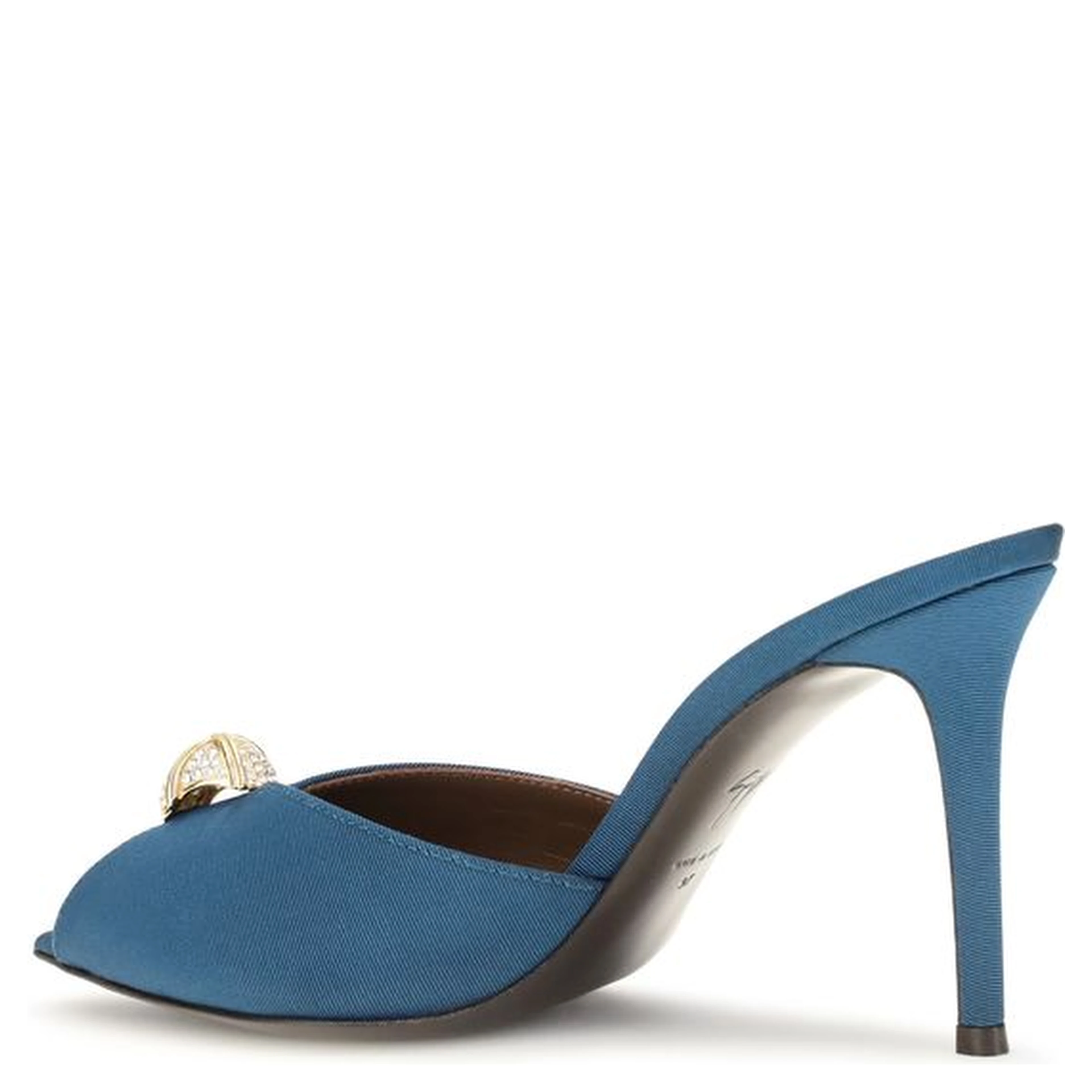 Blue Calf Leather Bos Taurus Stiletto Heel Sandals