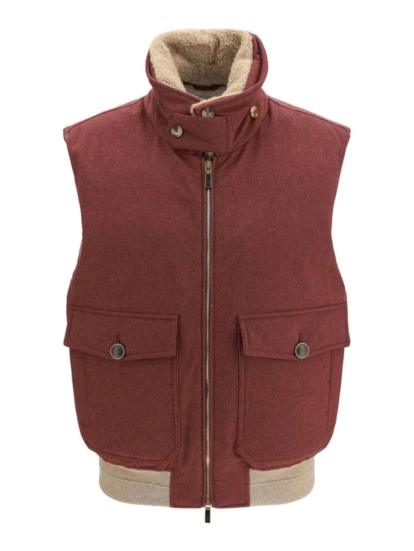 Bordeaux Wool Oves Aries Sleeveless Jacket