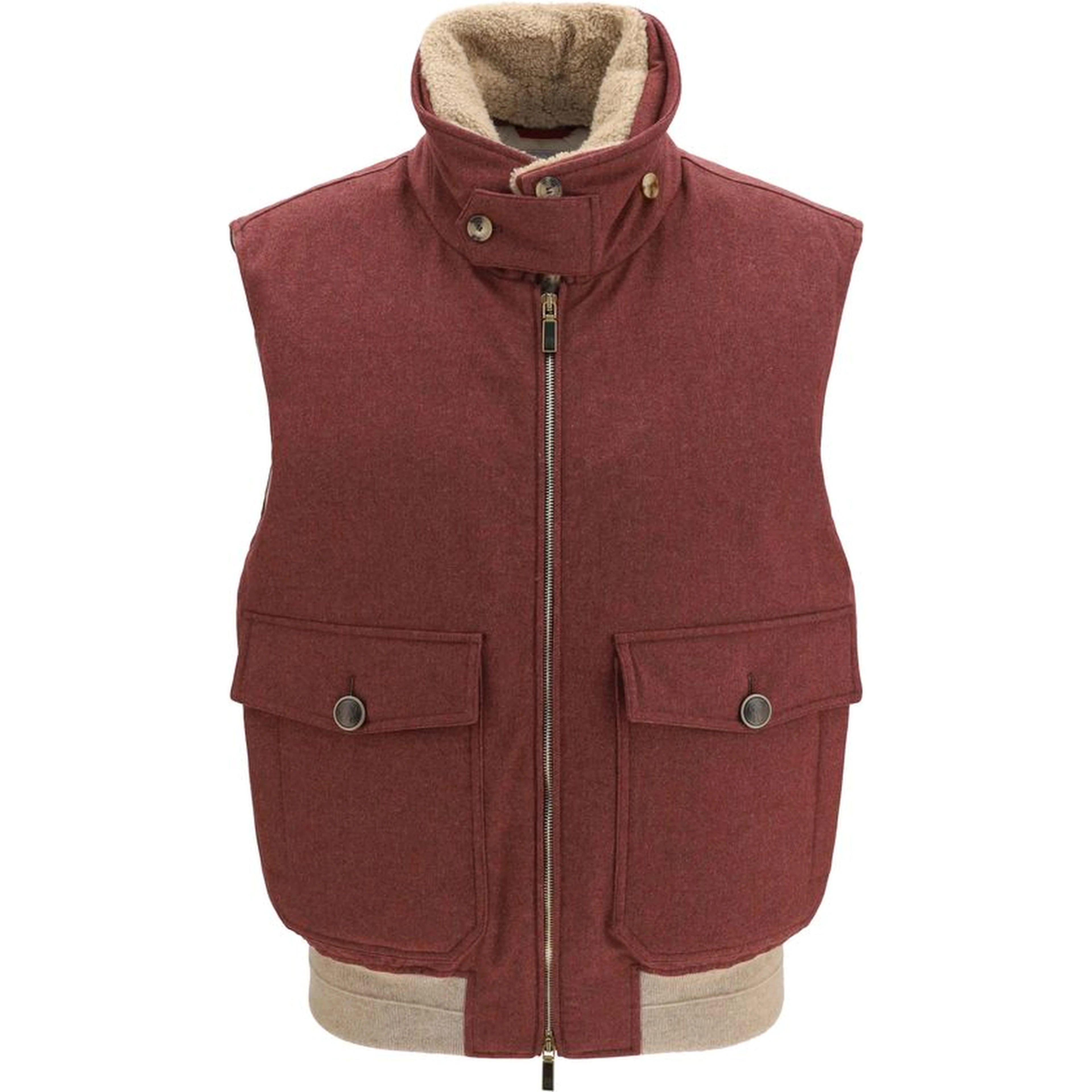 Bordeaux Wool Oves Aries Sleeveless Jacket