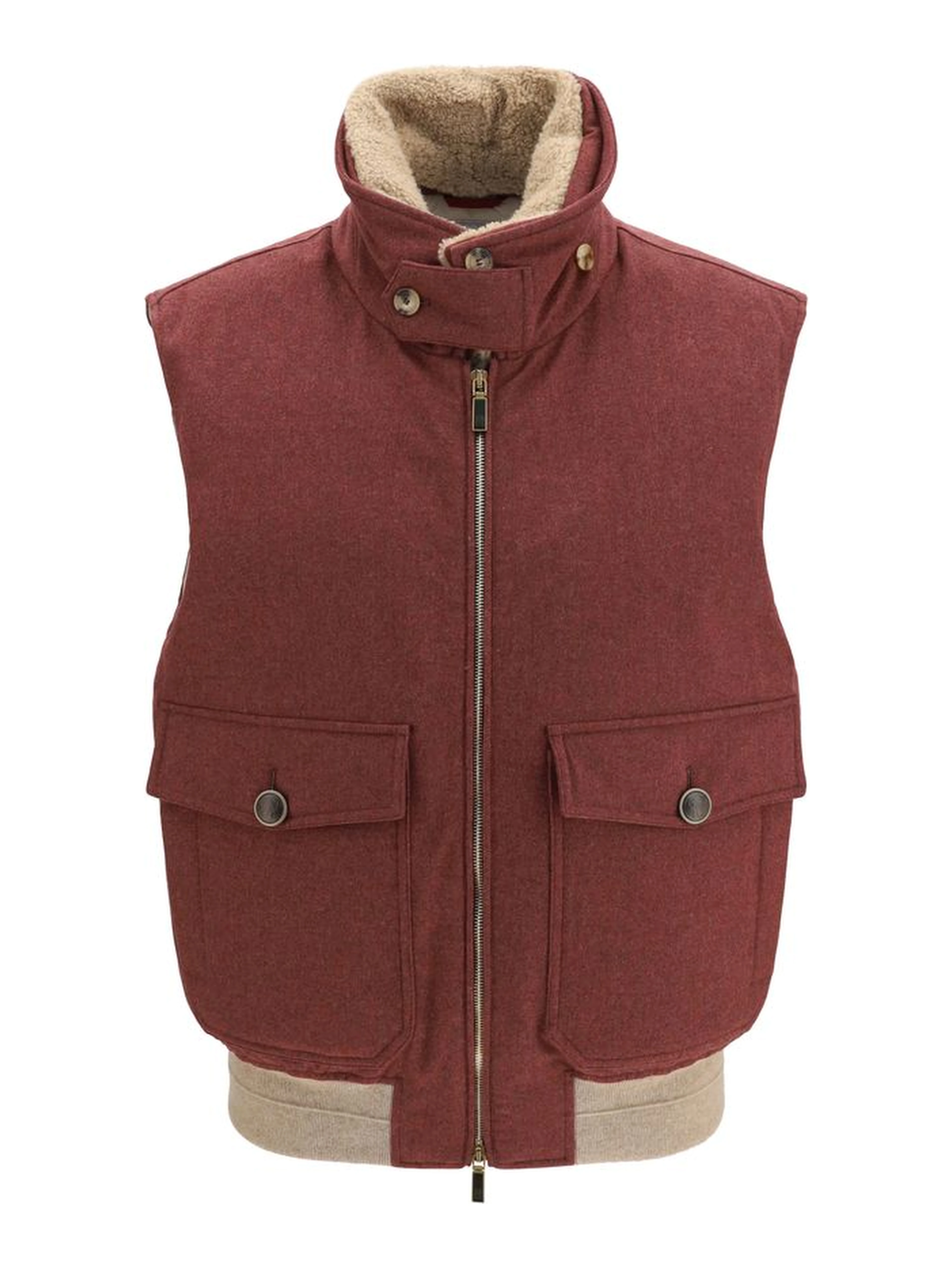 Bordeaux Wool Oves Aries Sleeveless Jacket