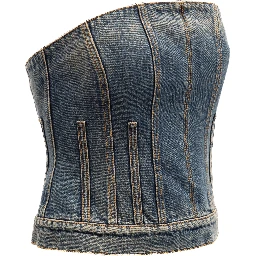 Blue Cotton Denim Top