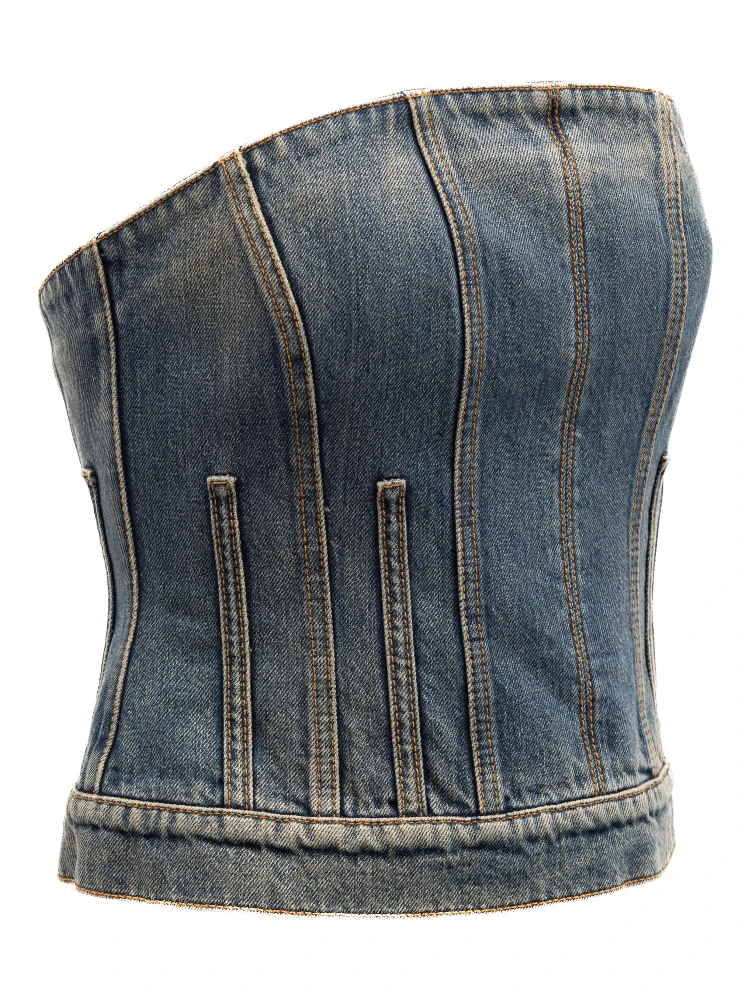 Blue Cotton Denim Top alternative