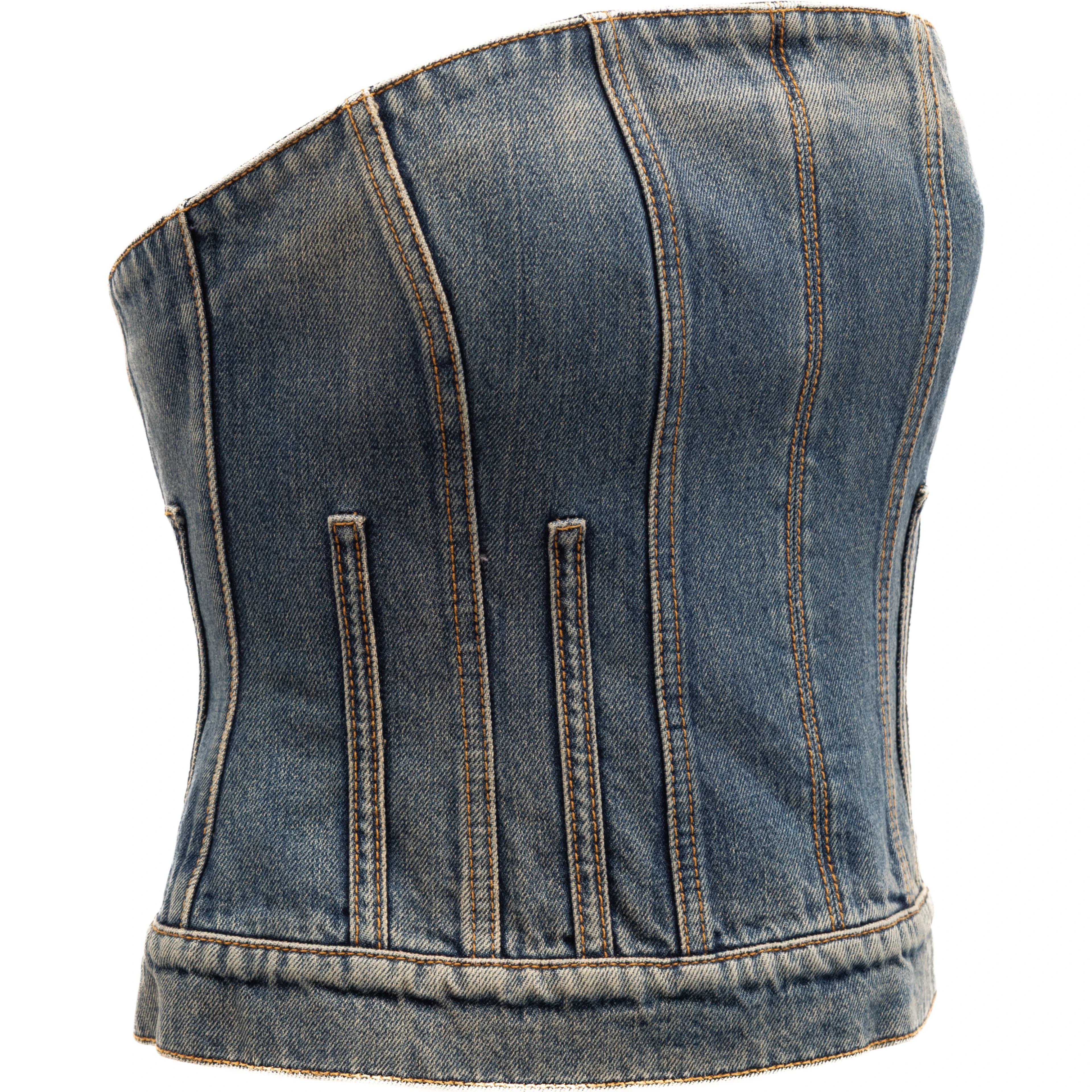 Blue Cotton Denim Top