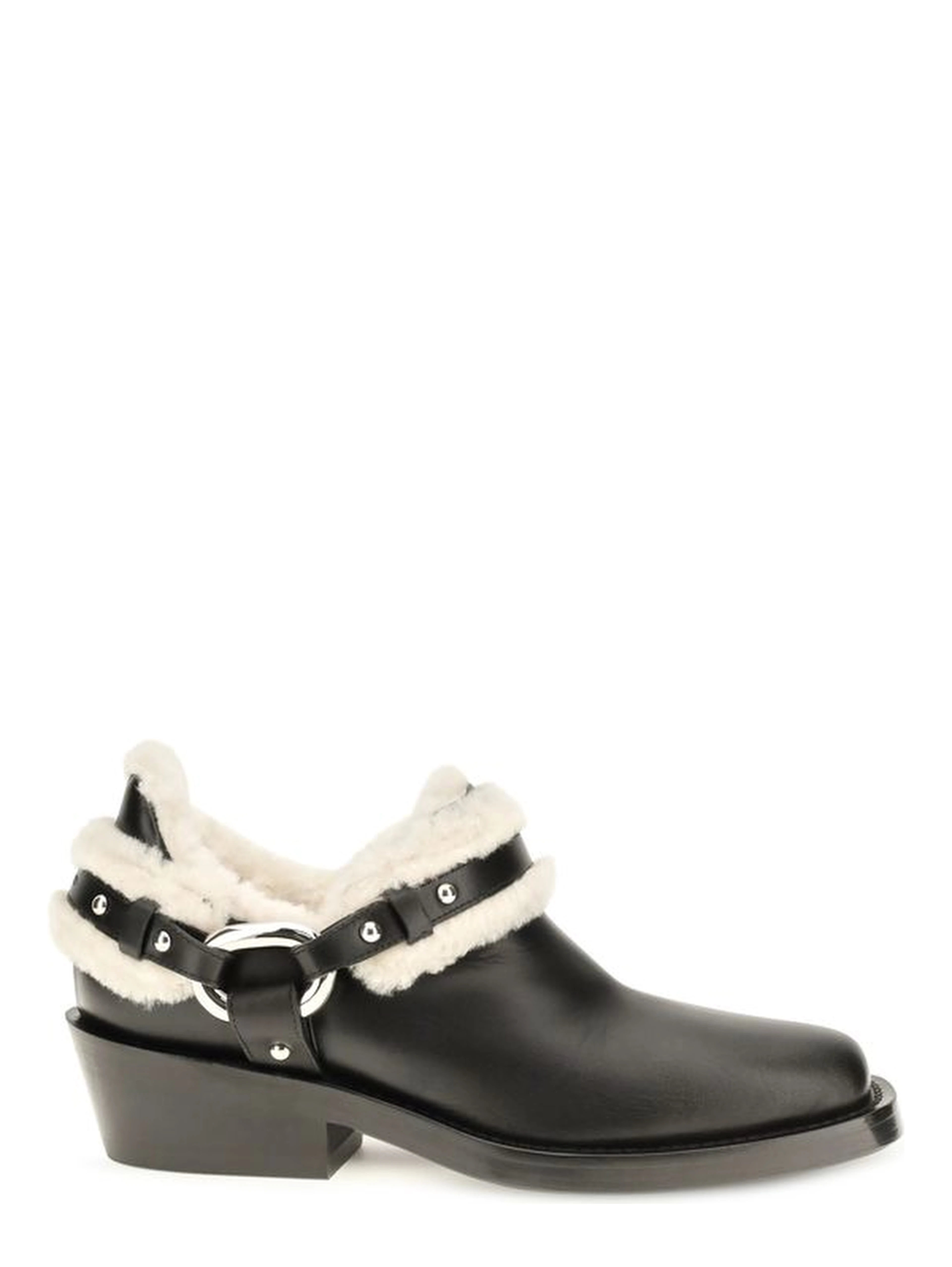 Black Calf Leather Bos Taurus Ankle Boots