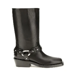 Black Calf Leather Bos Taurus Boots