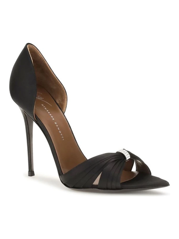 Black Satin Stiletto Heel Sandals alternative