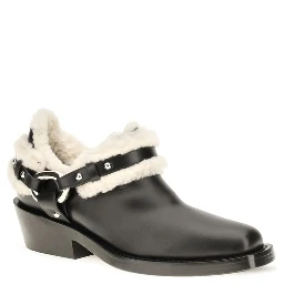 Black Calf Leather Bos Taurus Ankle Boots