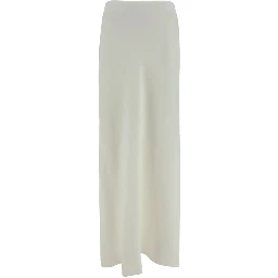White Viscose Long Skirt
