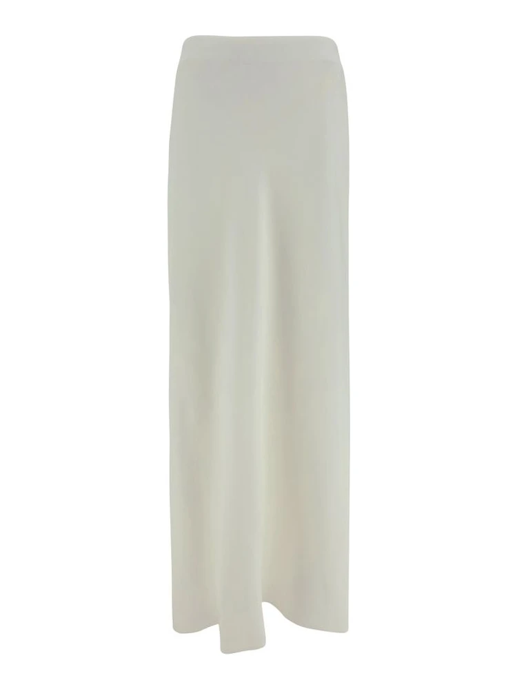 White Viscose Long Skirt