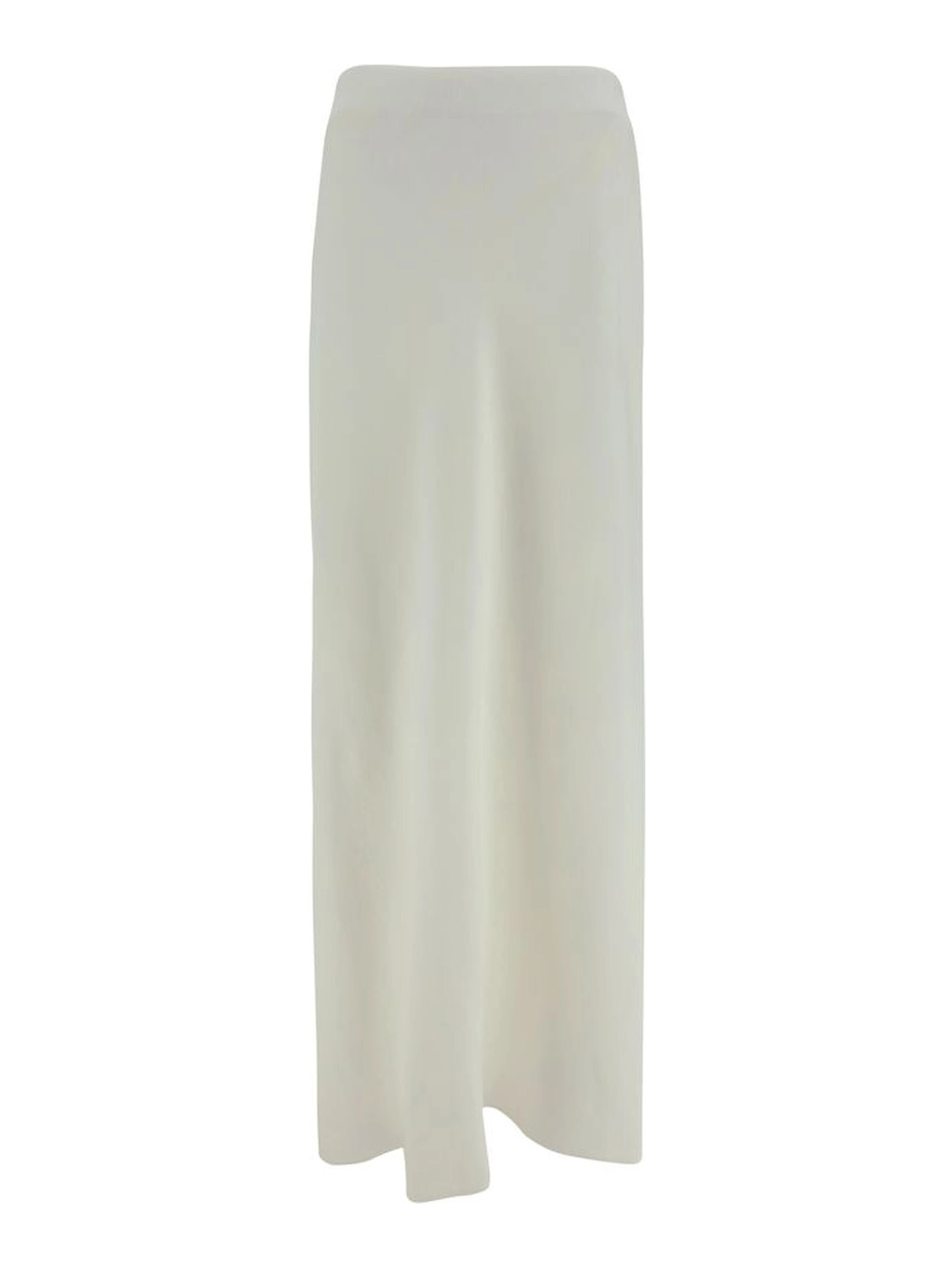 White Viscose Long Skirt