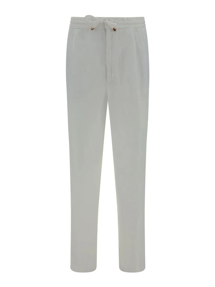 White Linen Casual Pants