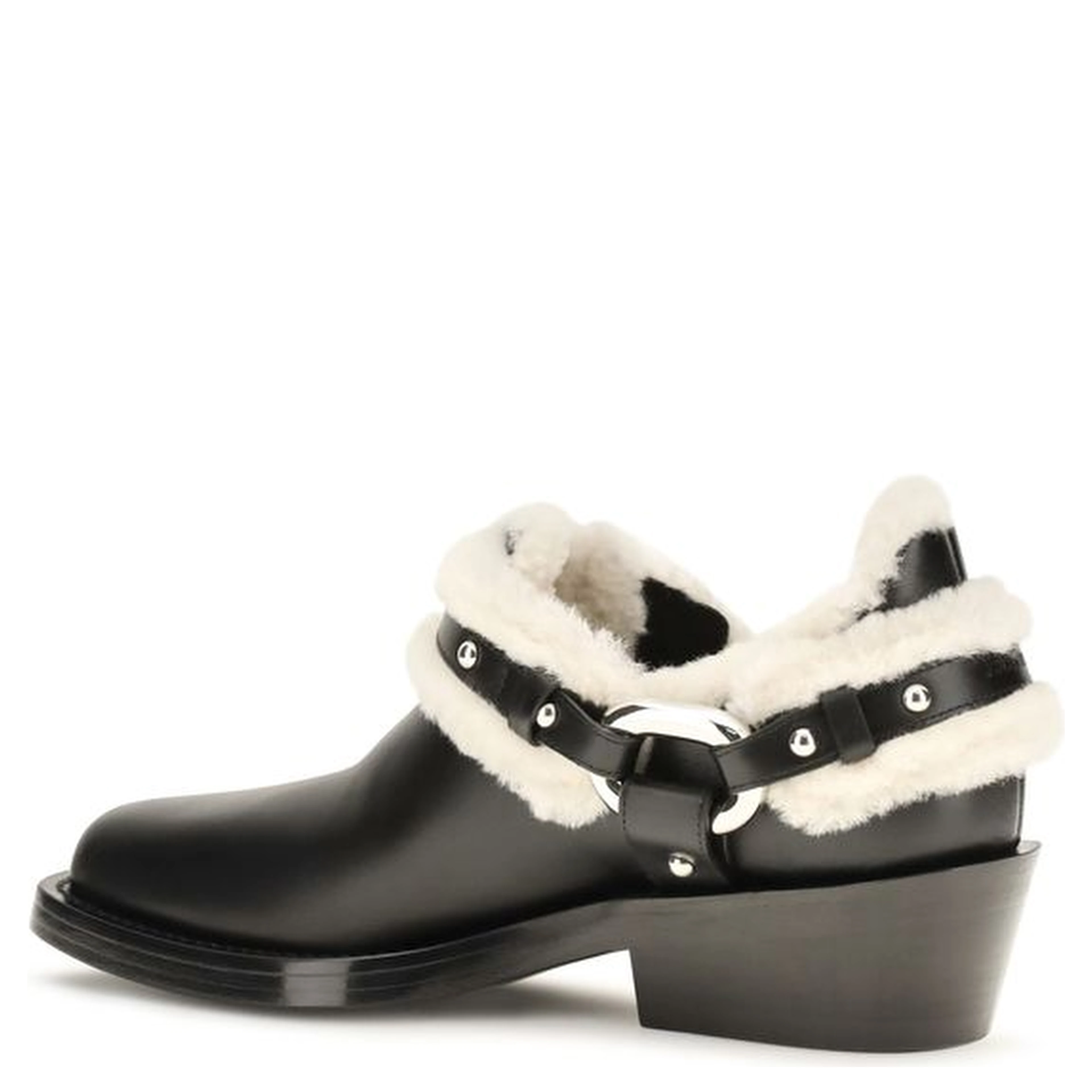 Black Calf Leather Bos Taurus Ankle Boots