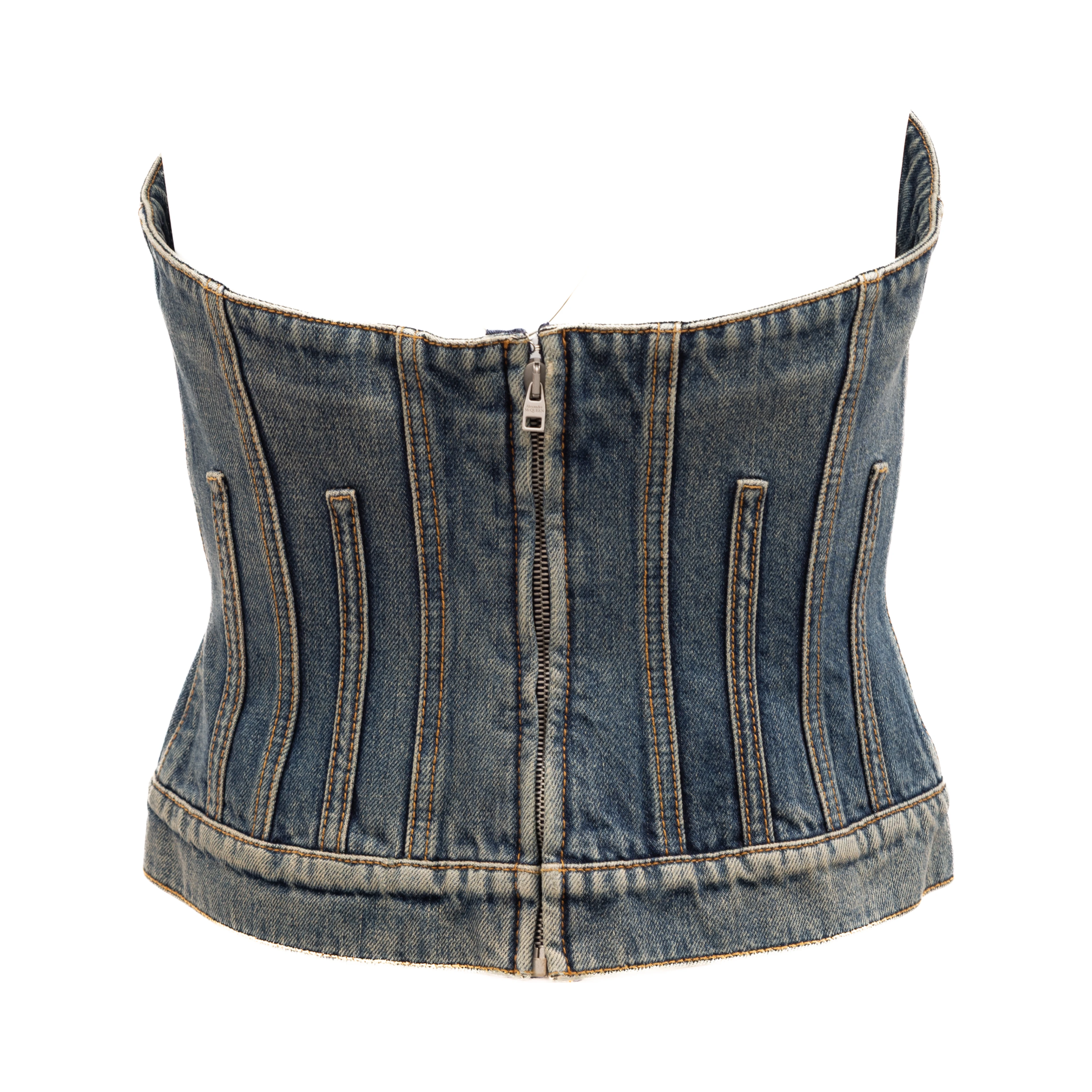 Blue Cotton Denim Top
