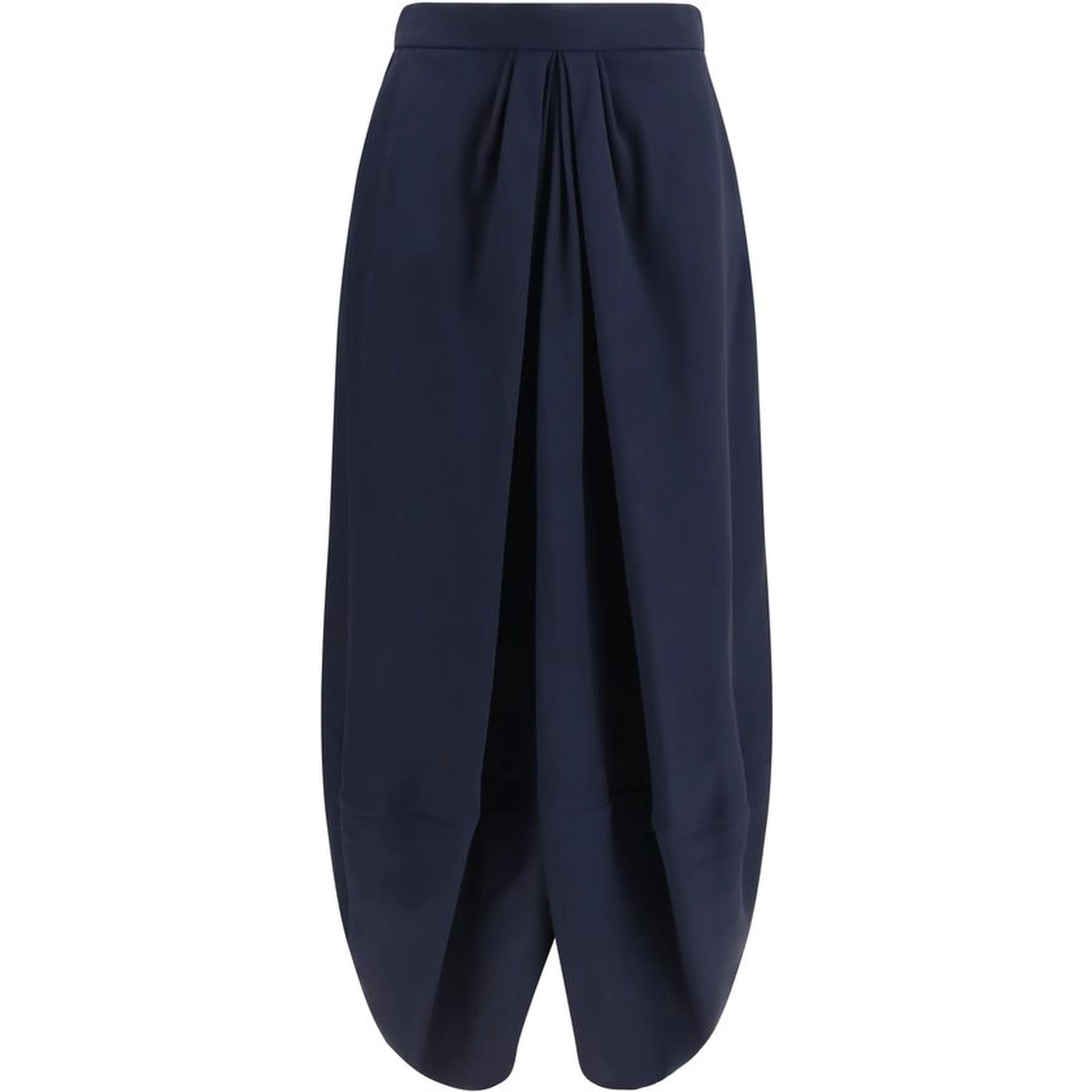 Blue Silk Long Skirt