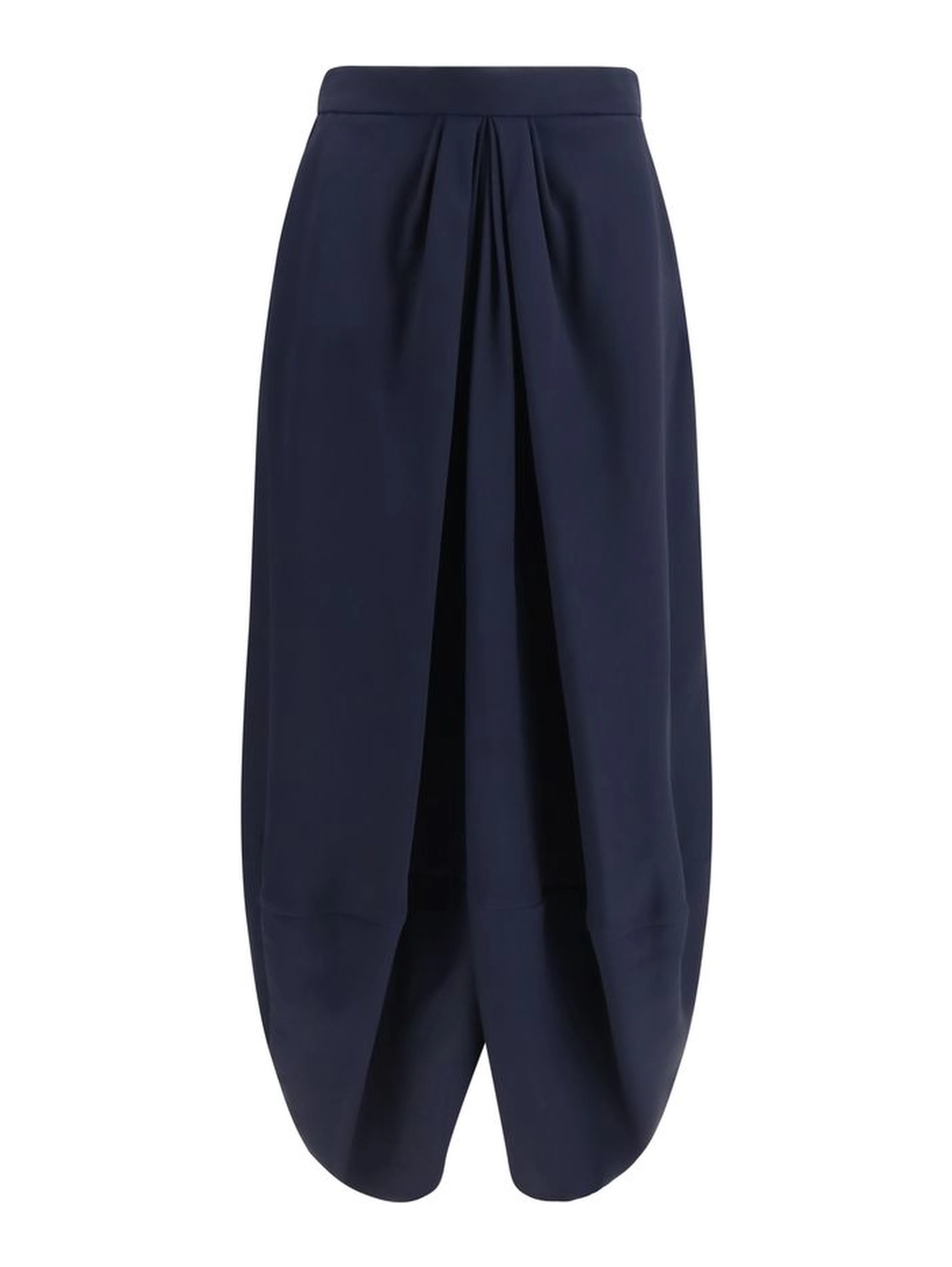 Blue Silk Long Skirt