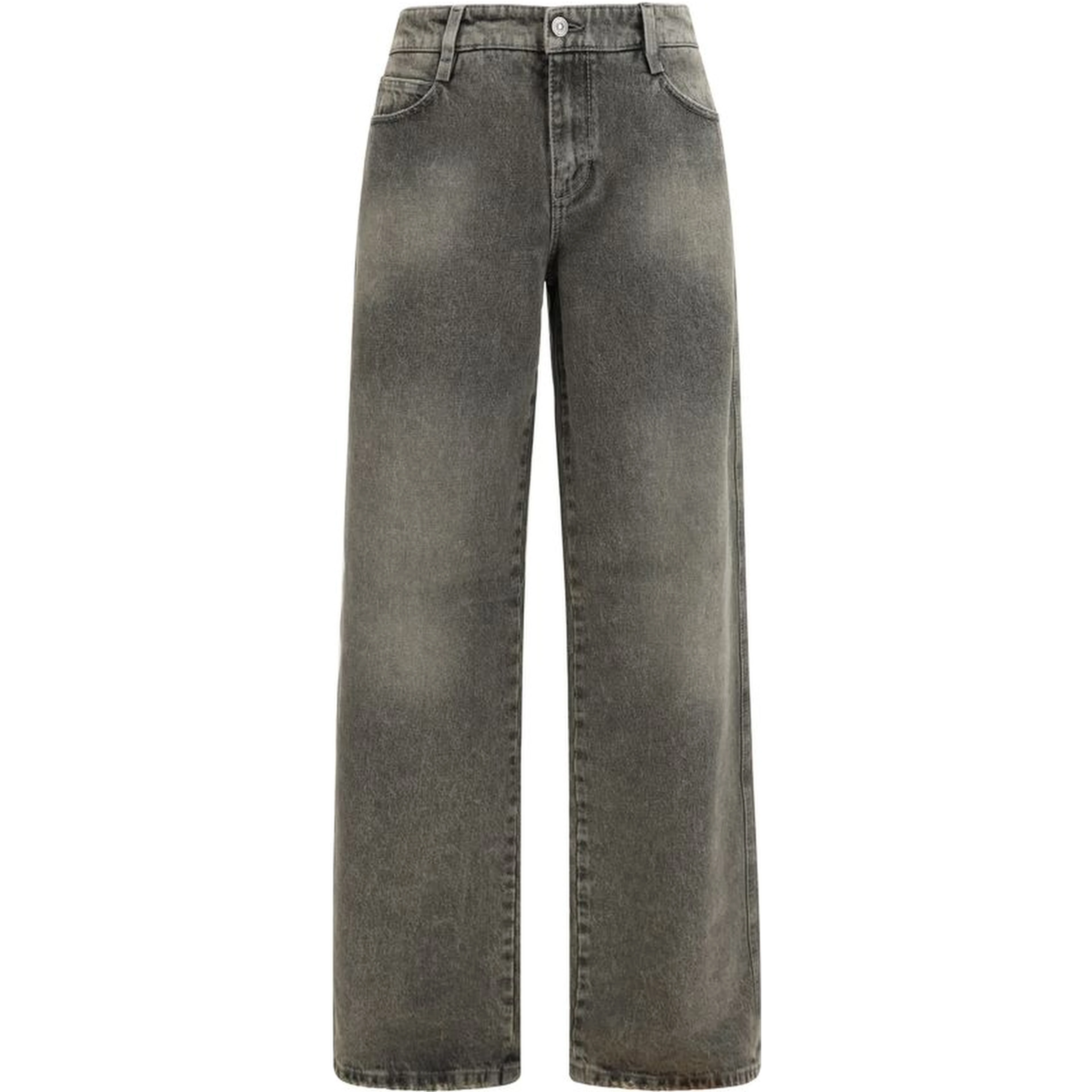 Gray Cotton Relaxed Fit Jeans