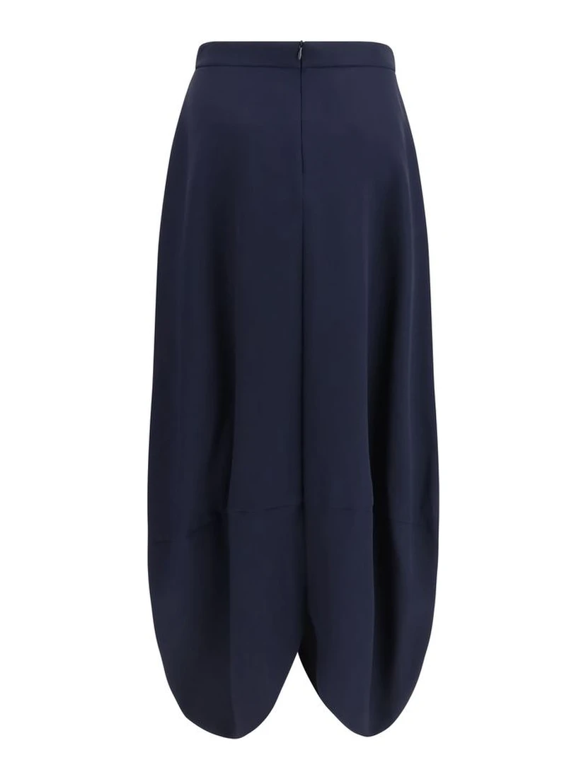 Blue Silk Long Skirt