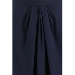 Blue Silk Long Skirt