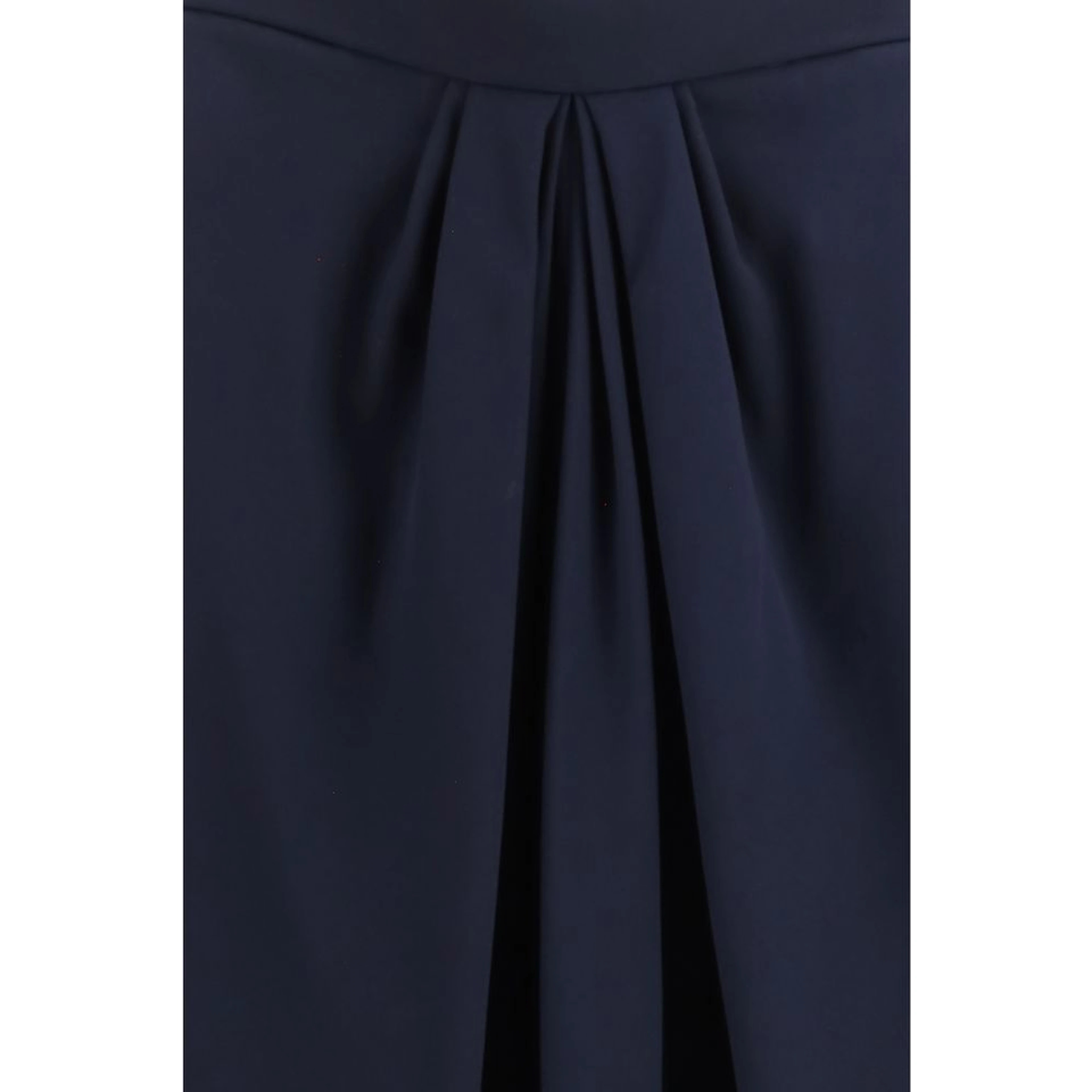 Blue Silk Long Skirt
