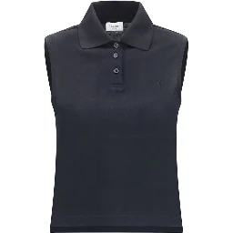 Black Recycled Cotton Polo Shirt