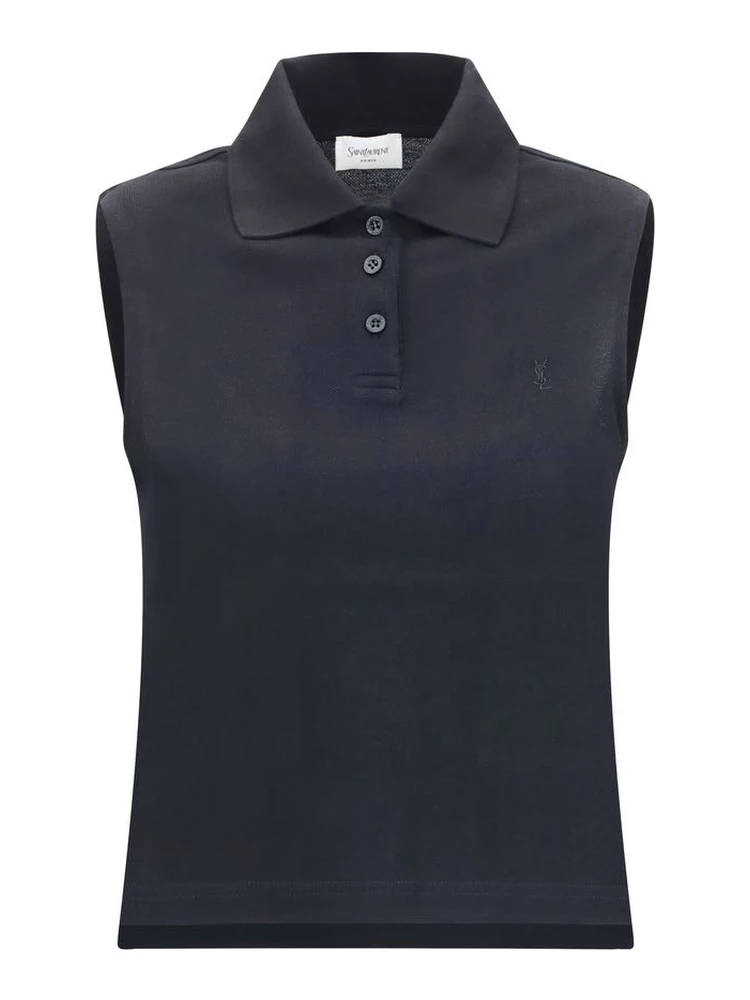 Black Recycled Cotton Polo Shirt