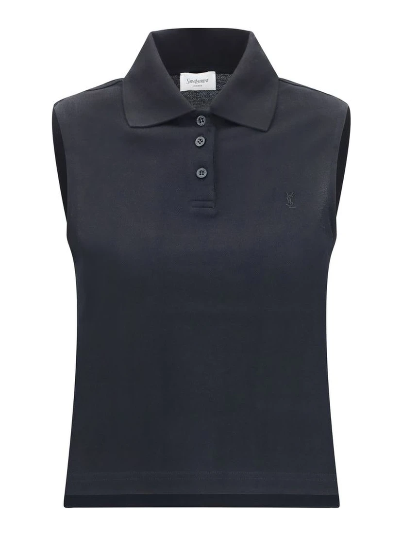Black Recycled Cotton Polo Shirt
