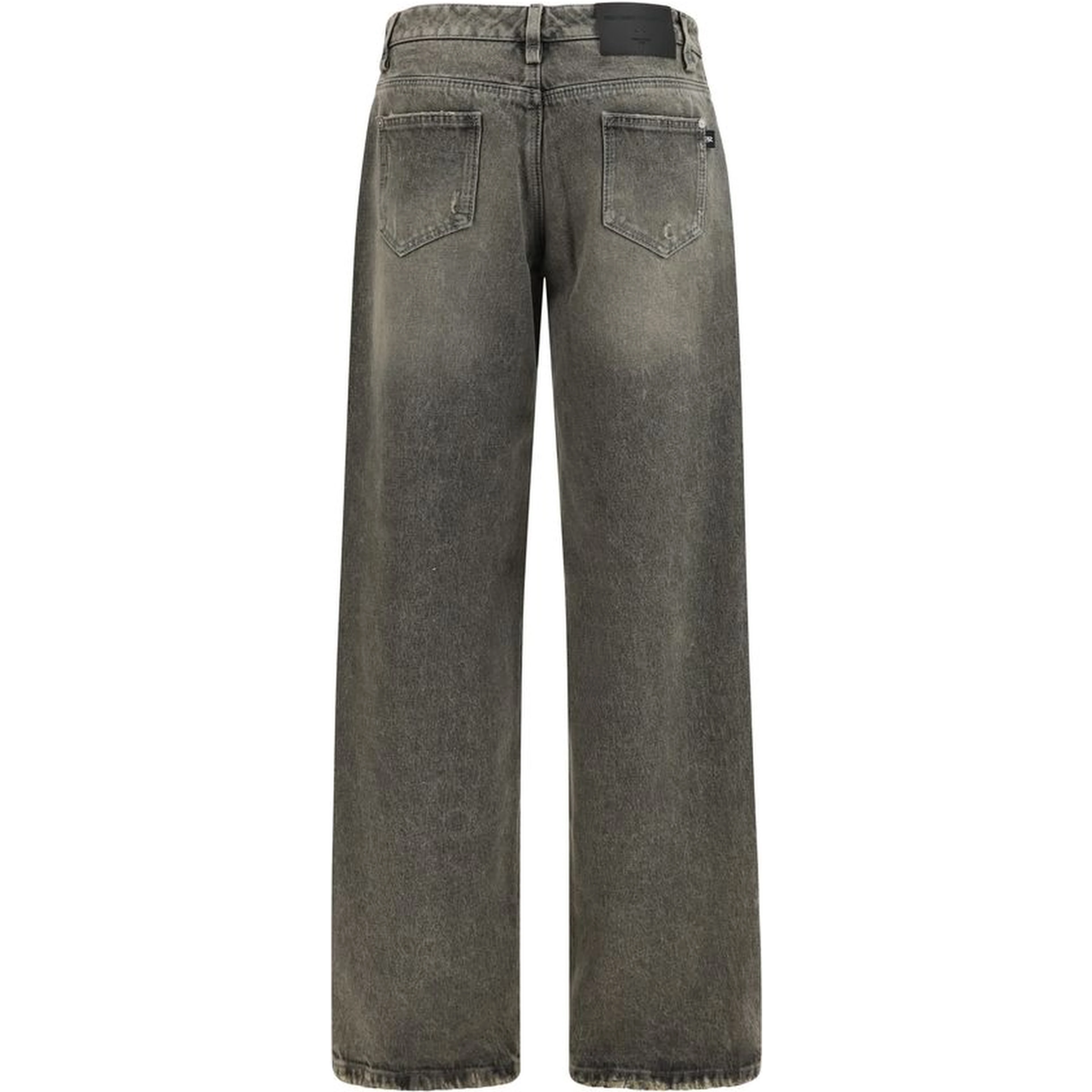 Gray Cotton Relaxed Fit Jeans