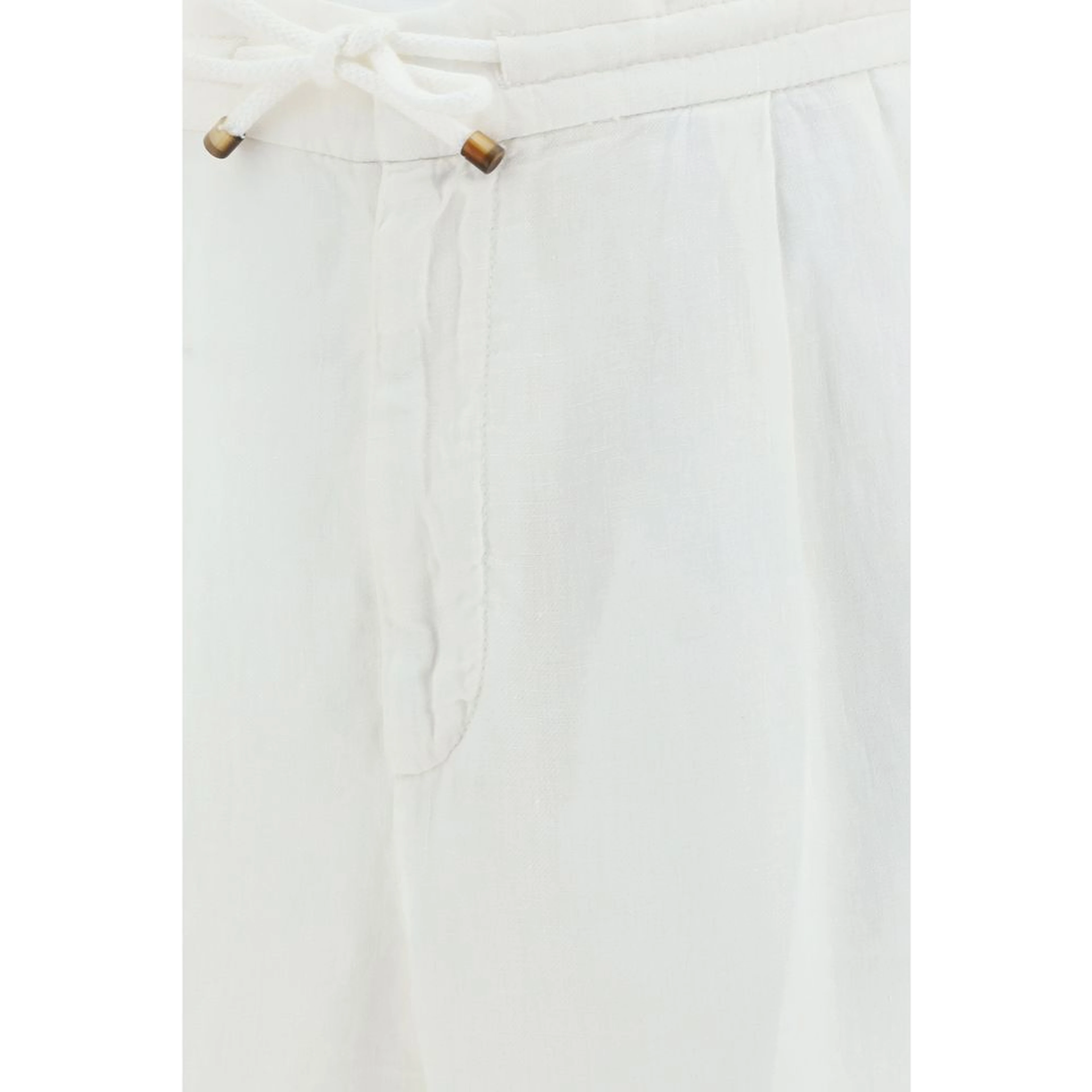 White Linen Casual Pants