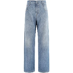 Blue Cotton Relaxed Fit Jeans