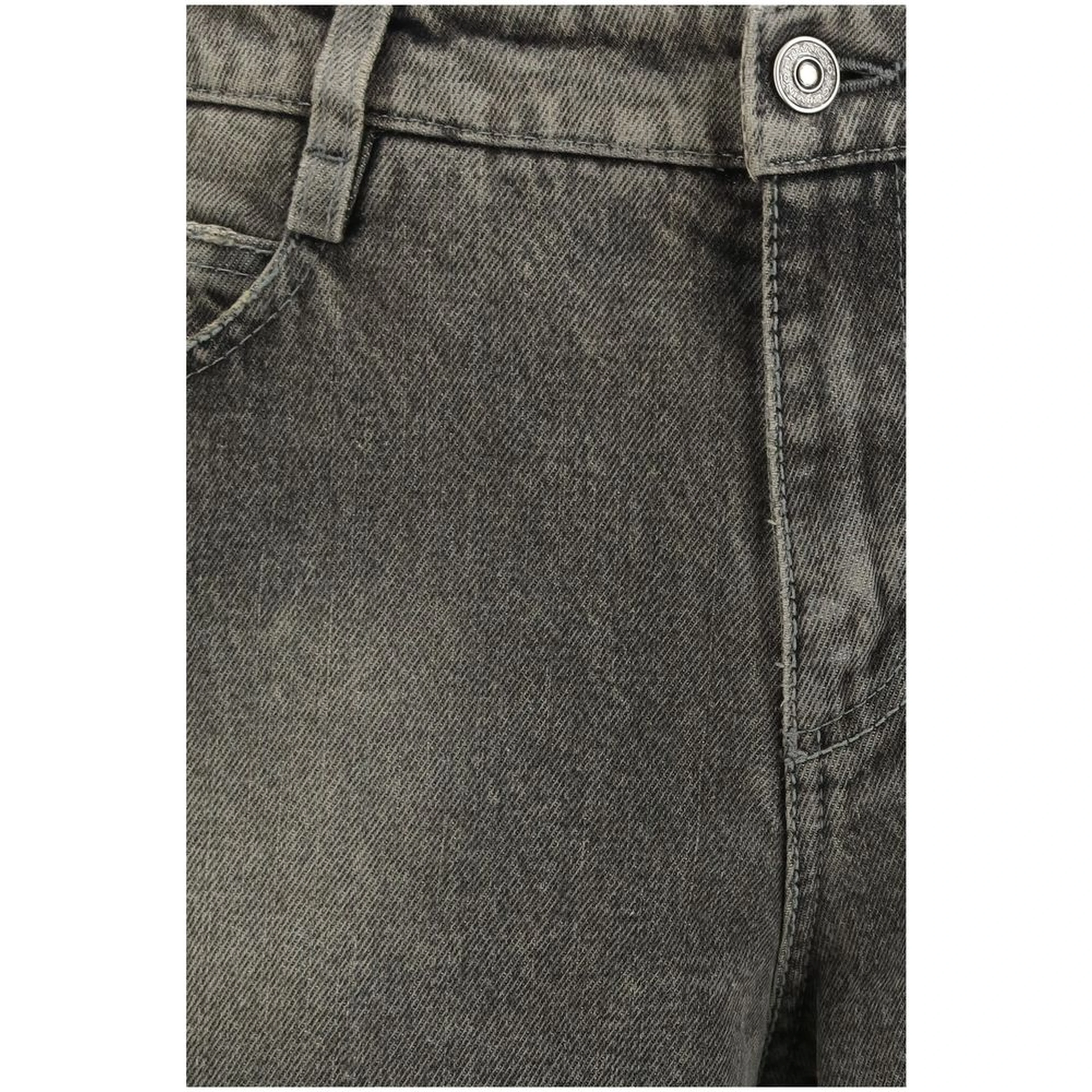 Gray Cotton Relaxed Fit Jeans