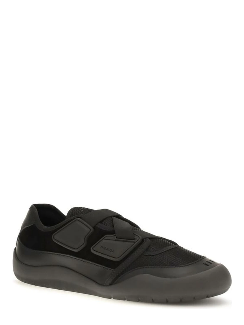 Black Nylon Low Top Sneakers
