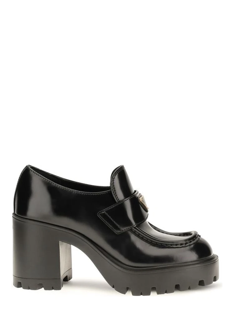 Black Calf Leather Bos Taurus Platform Loafers