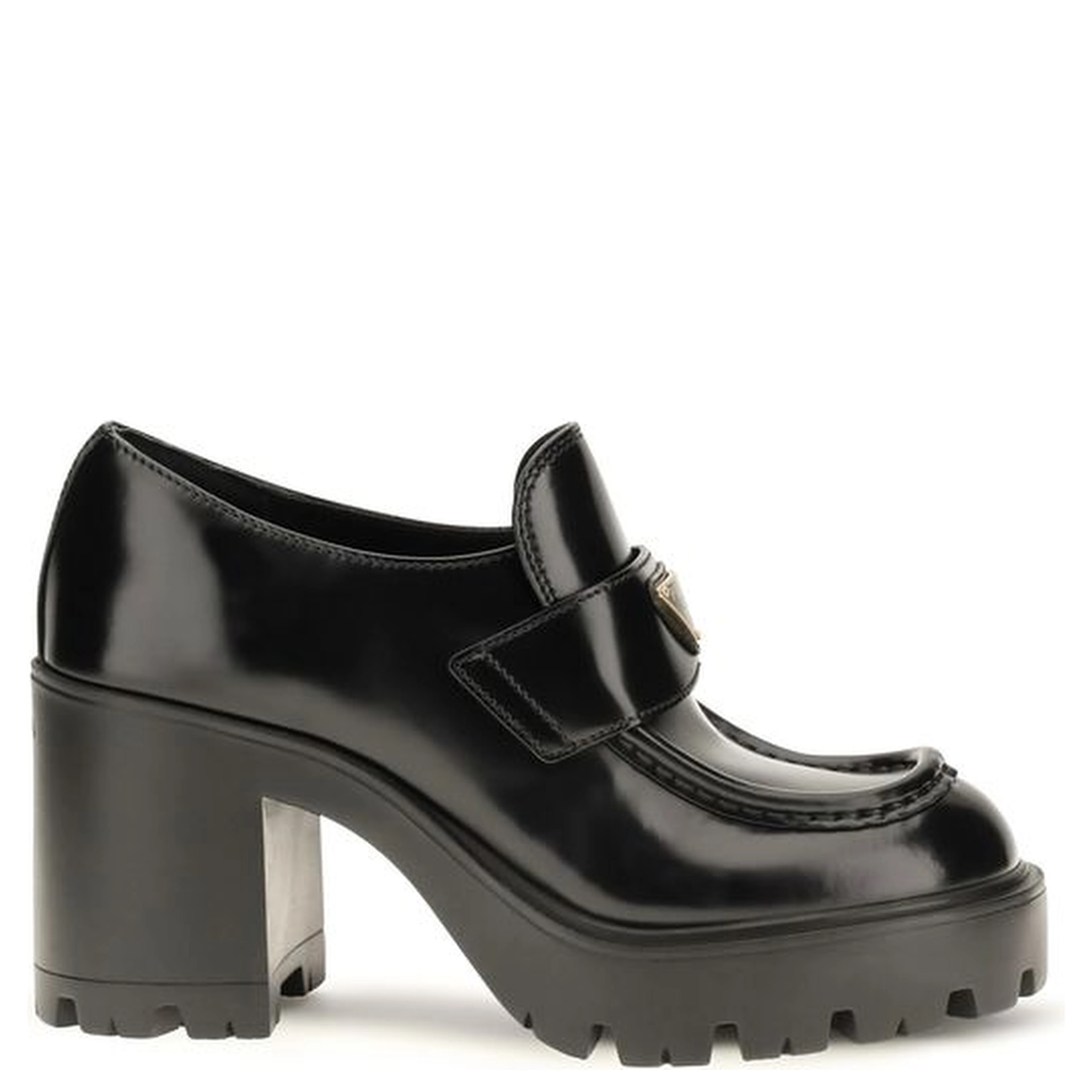 Black Calf Leather Bos Taurus Platform Loafers