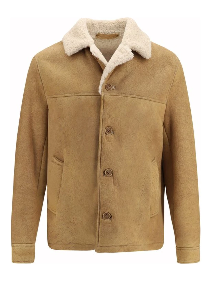 Brown Leather Full-Length Jacket