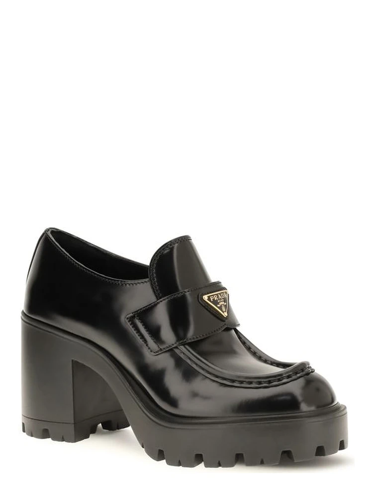 Black Calf Leather Bos Taurus Platform Loafers alternative