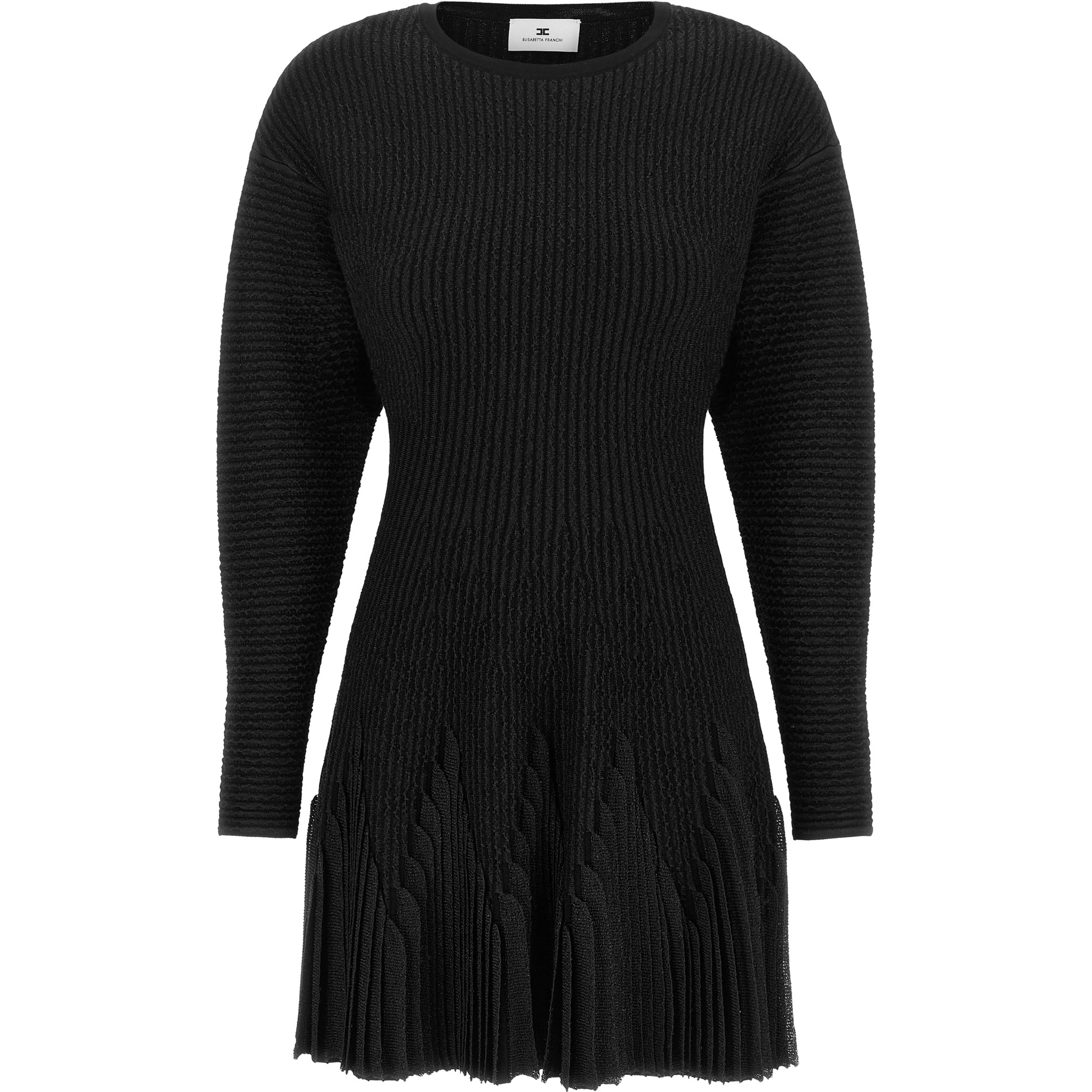 Black Viscose Short Dress