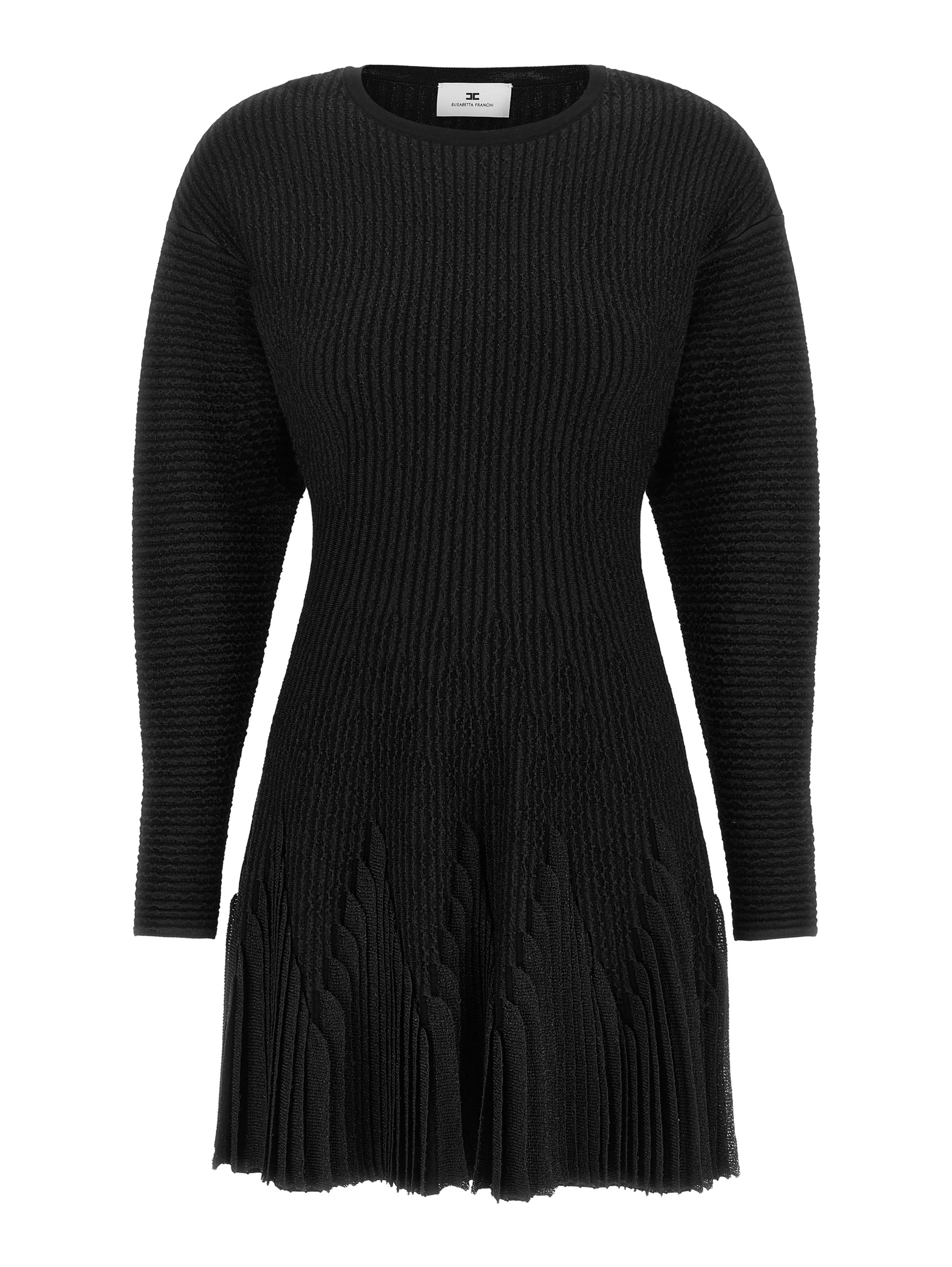 Black Viscose Short Dress