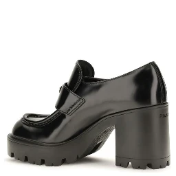 Black Calf Leather Bos Taurus Platform Loafers