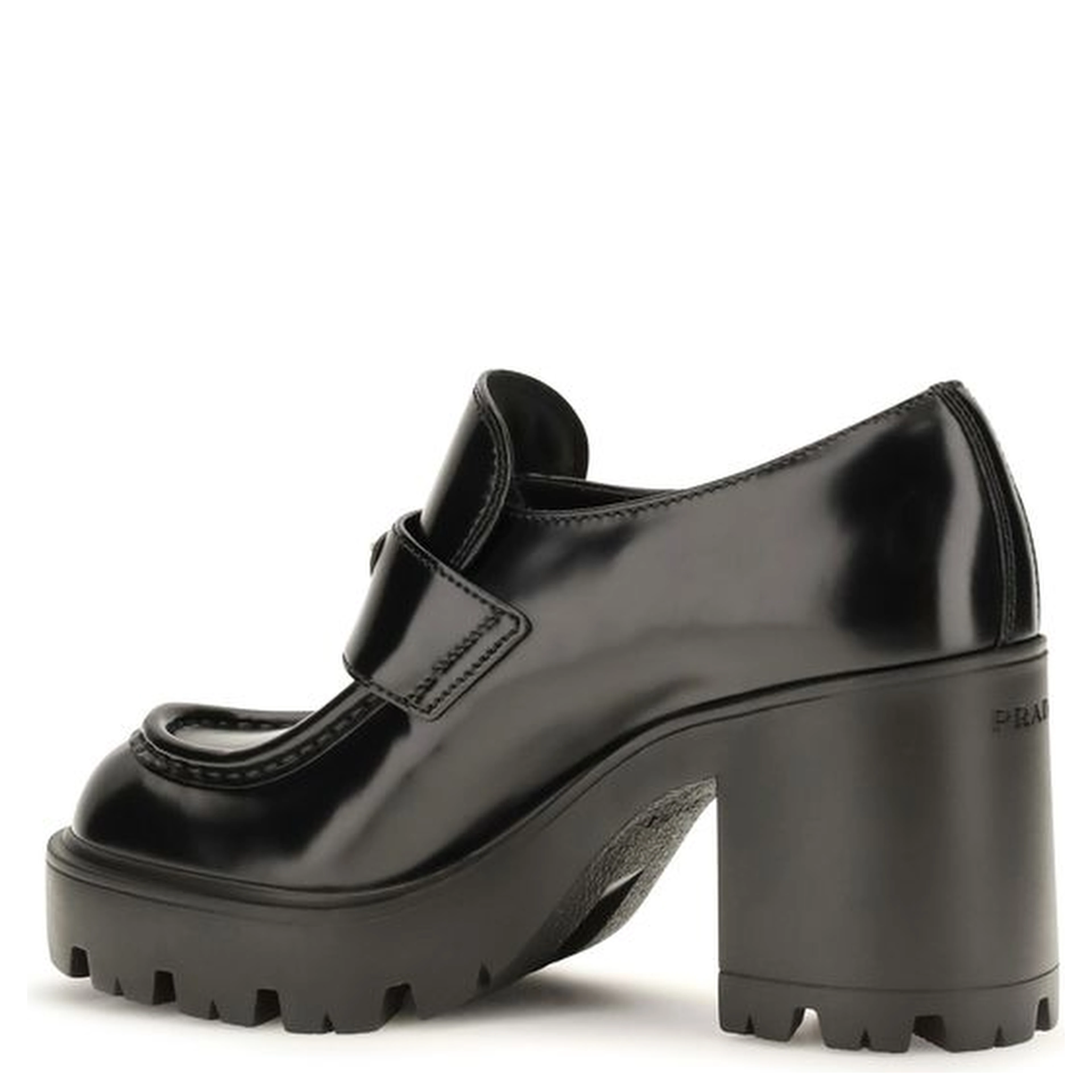 Black Calf Leather Bos Taurus Platform Loafers