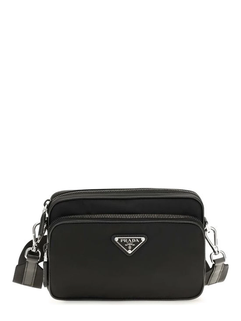 Black Recycled Polyamide Shoulder Bag