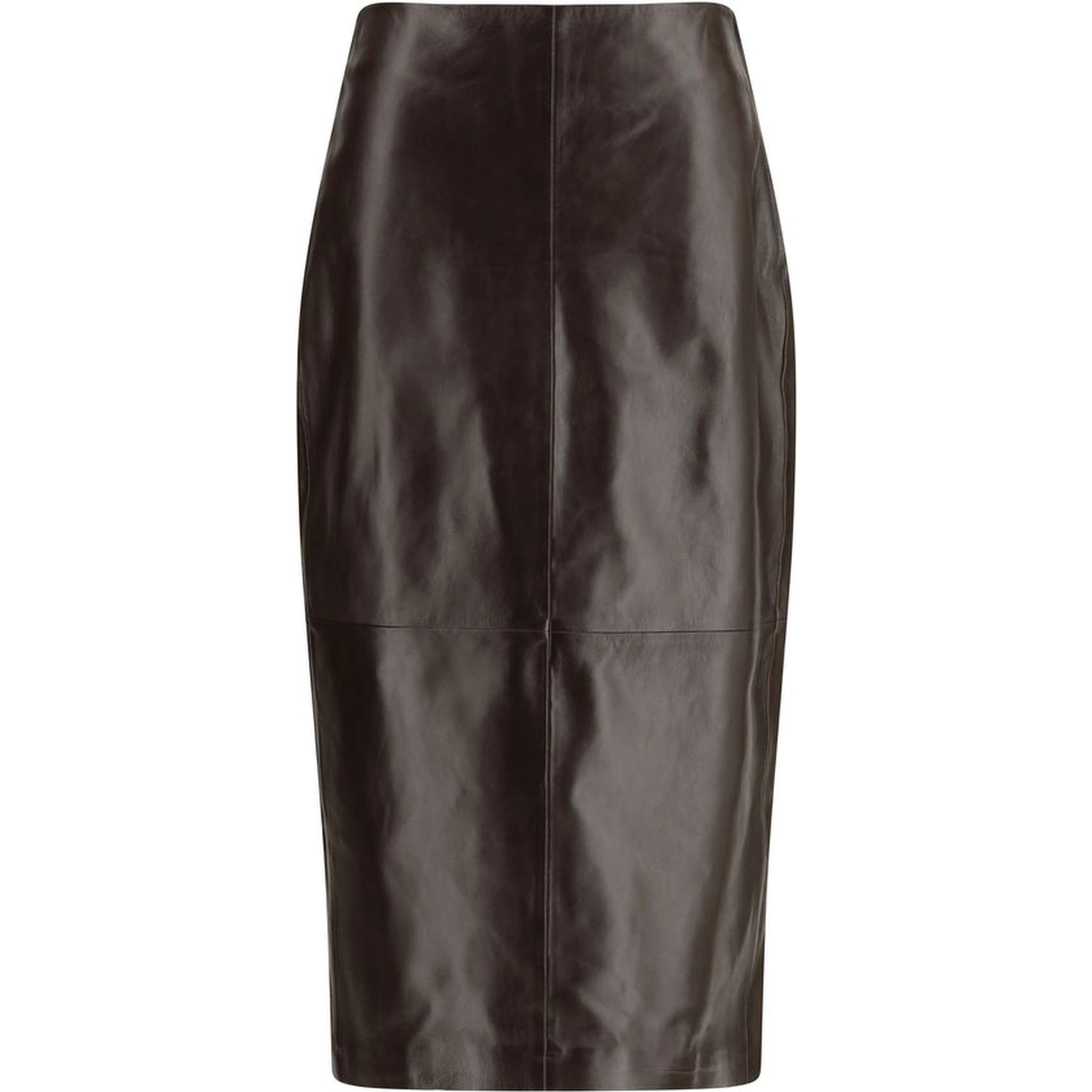 Brown Leather Long Skirt
