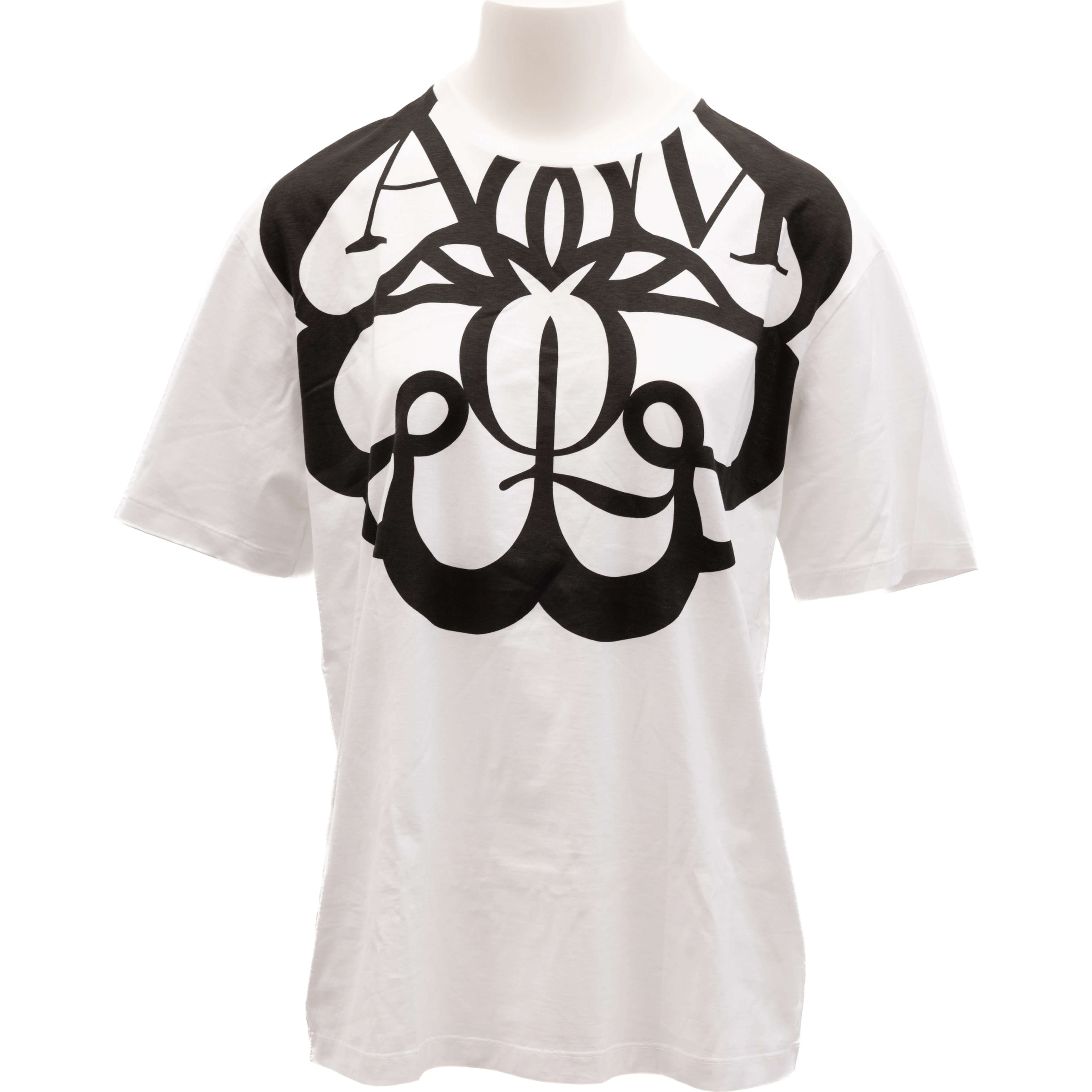 White Cotton Printed T-shirt