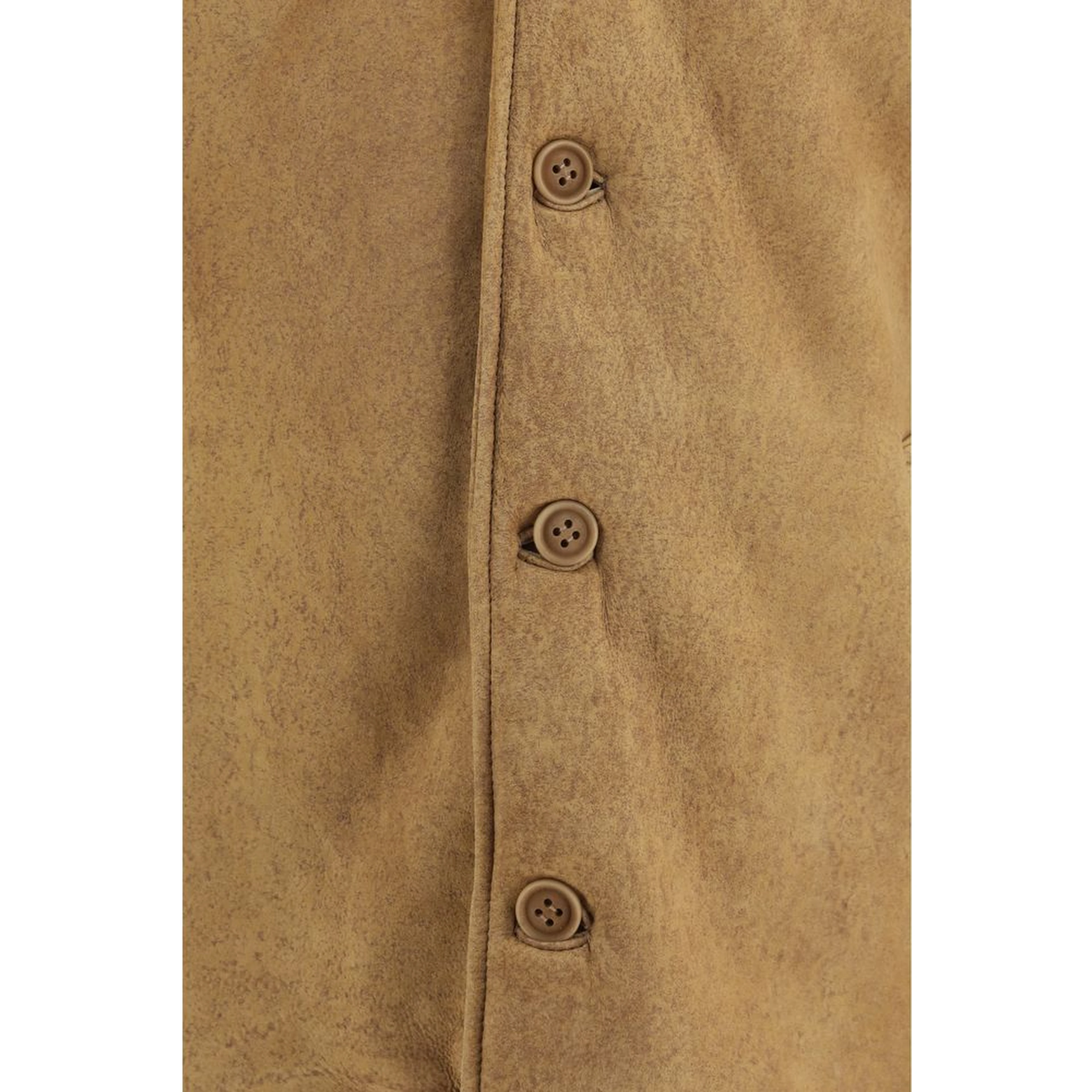Brown Leather Full-Length Jacket