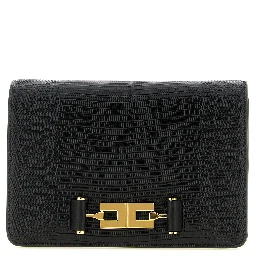 Black Polyester Clutch Bag