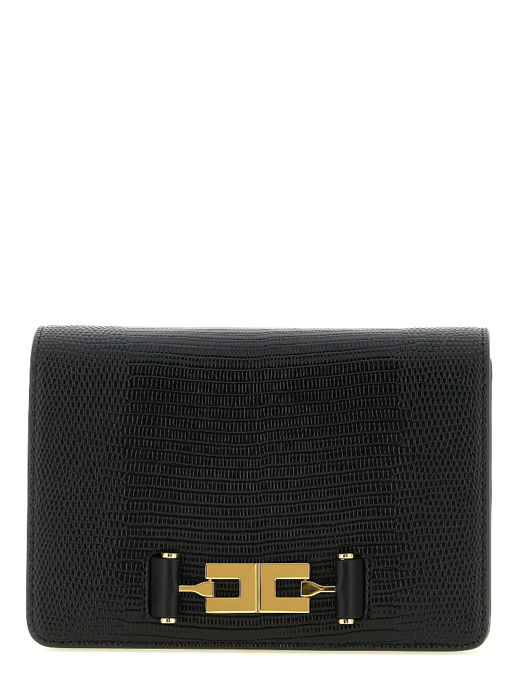 Black Polyester Clutch Bag