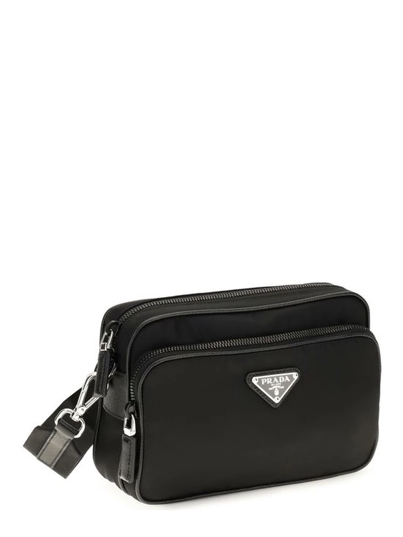 Black Recycled Polyamide Shoulder Bag