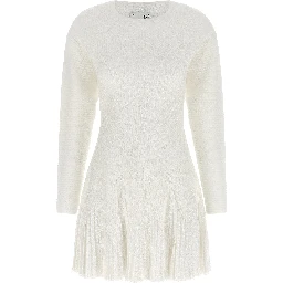 White Viscose Short Dress