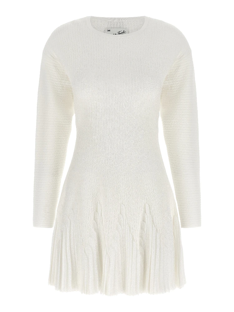 White Viscose Short Dress