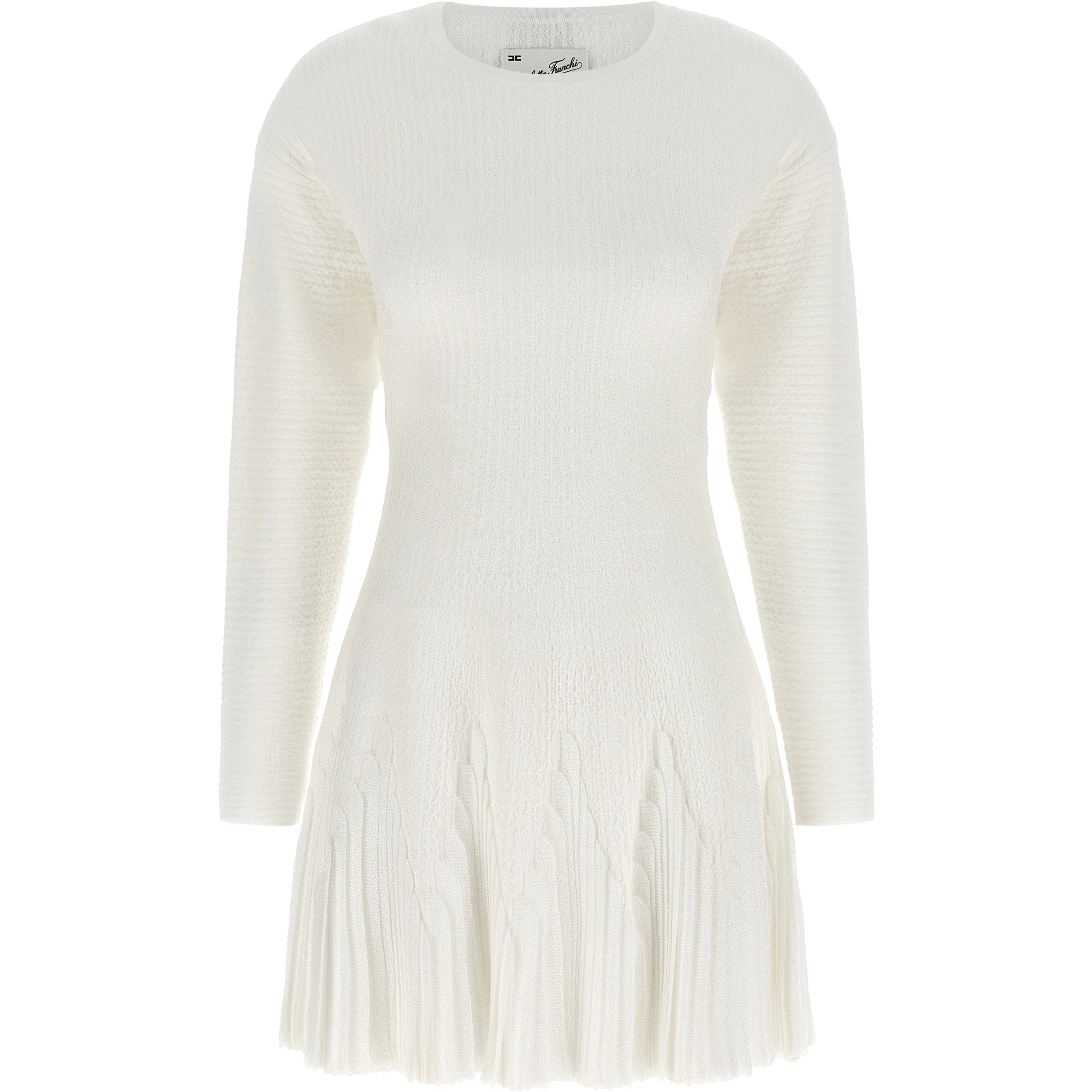 White Viscose Short Dress