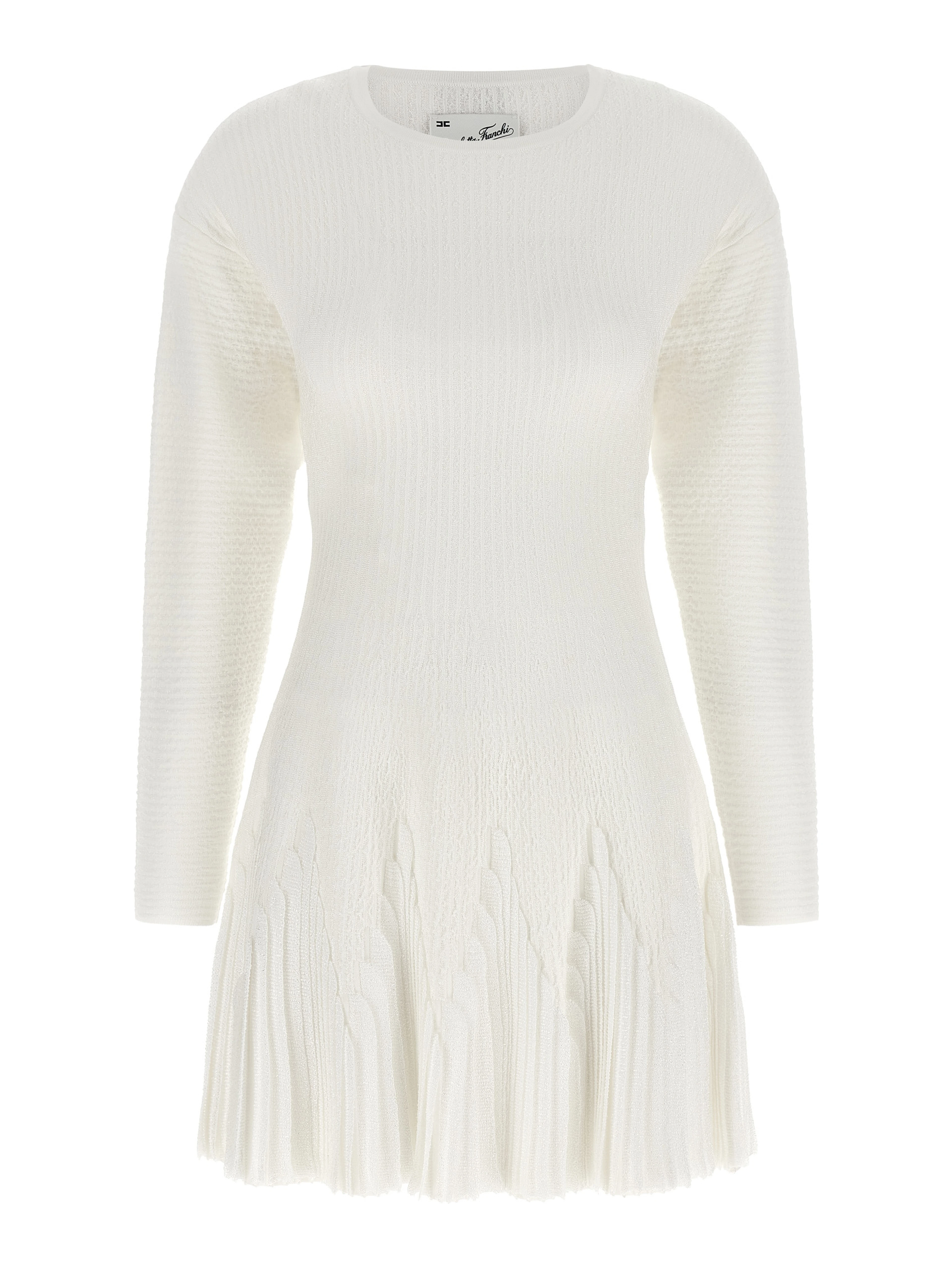 White Viscose Short Dress